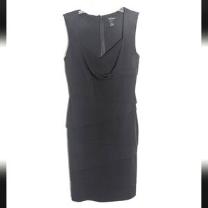 White House Black Market Womens Dress Flapper Ruffle Tiered Sheath LBD Size 8